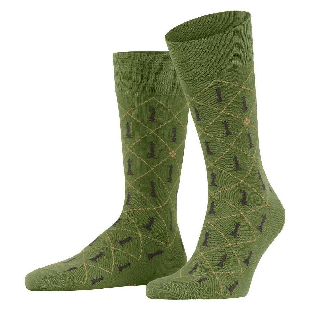 Burlington Chess Socks - Cactus Green