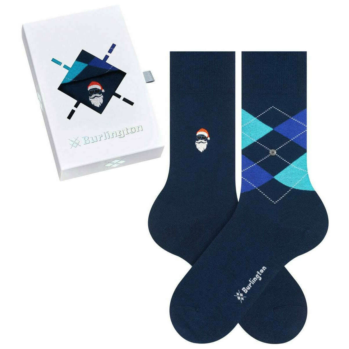 Burlington Everyday X-Mas 2 Pack Gift Box Socks - Navy Blue/Blue