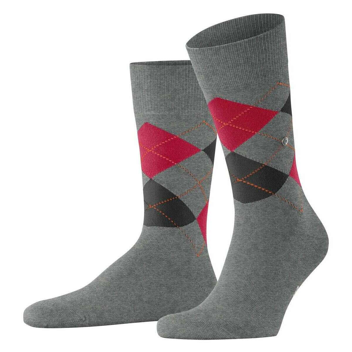 Burlington King Socks - Carbon Grey/Red