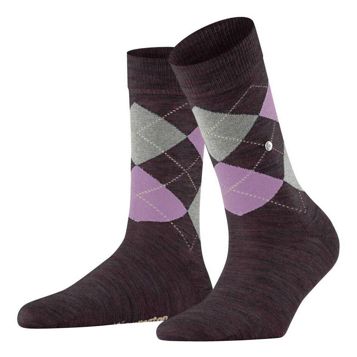 Burlington Melange Marylebone Socks - Coral Red/Purple