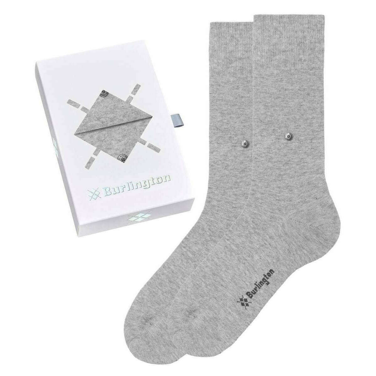 Burlington Plain Basic Gift Box Socks - Light Grey
