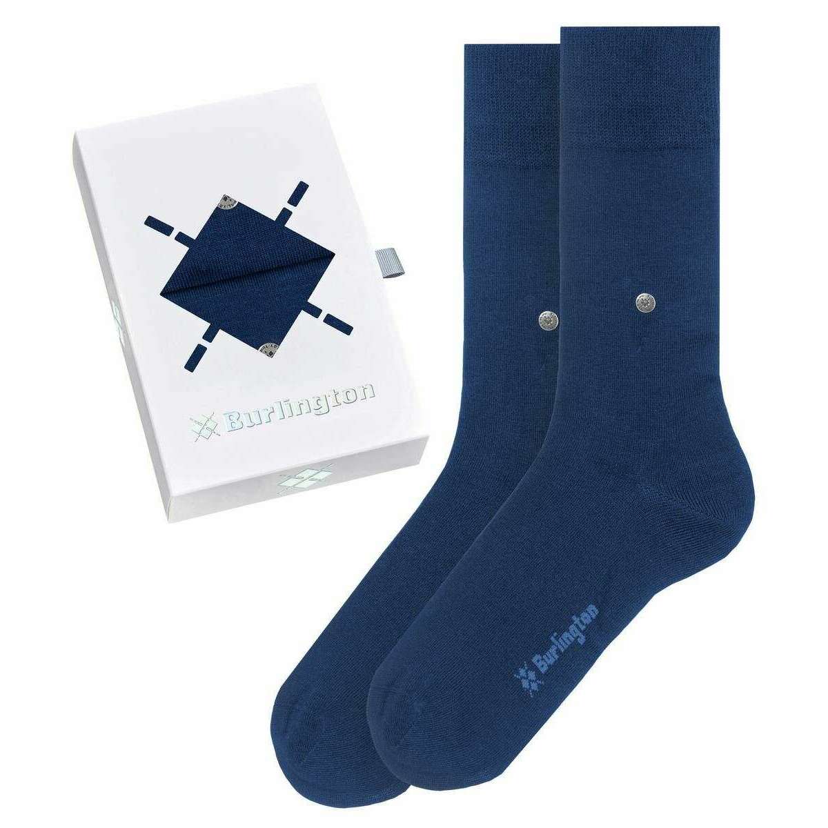 Burlington Plain Basic Gift Box Socks - Navy