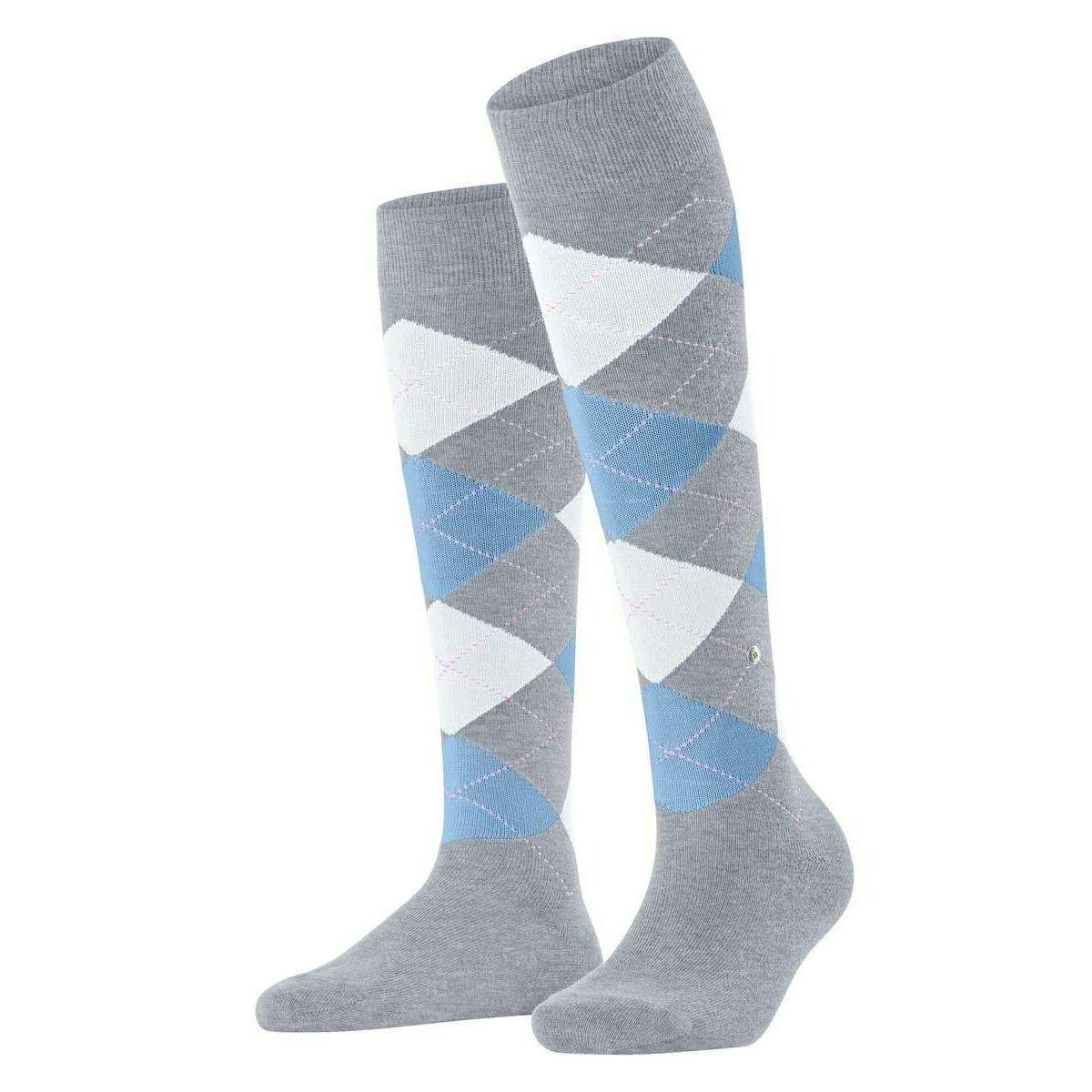 Burlington Queen Knee High Socks - Artic Grey/Blue