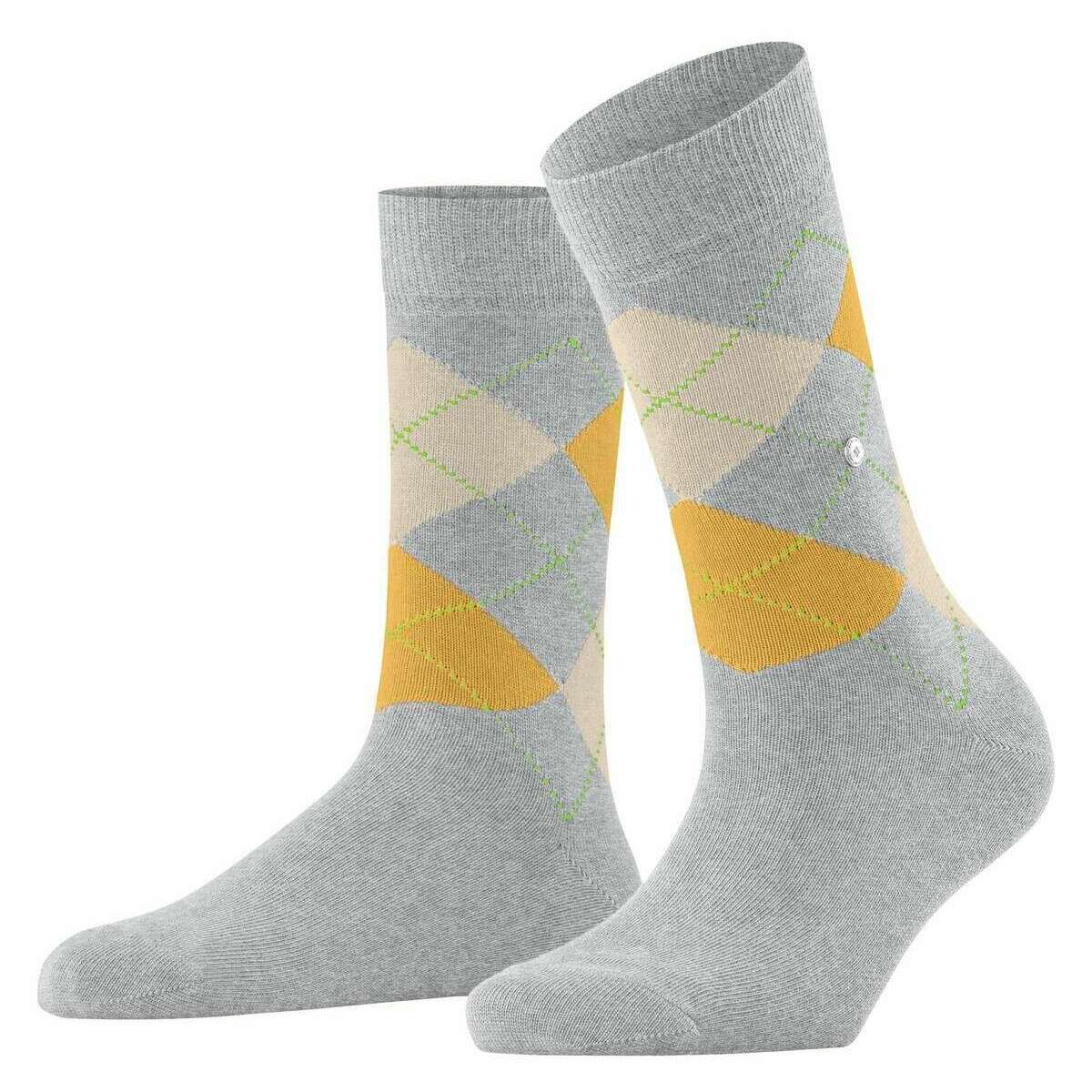 Burlington Queen Socks - Grey/Yellow