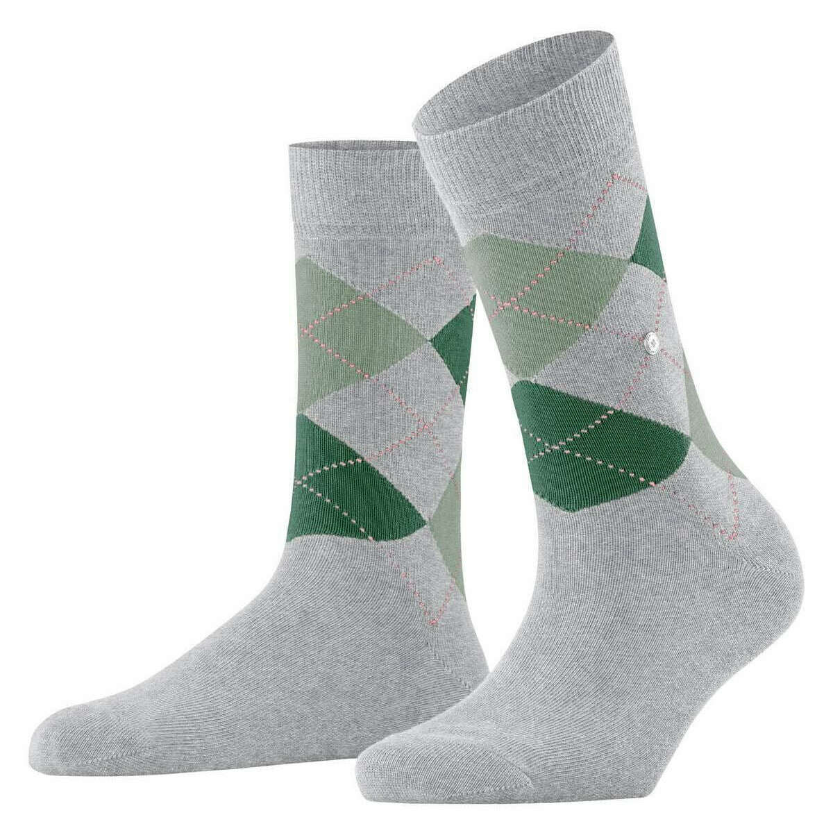 Burlington Queen Socks - Heather Grey/Green