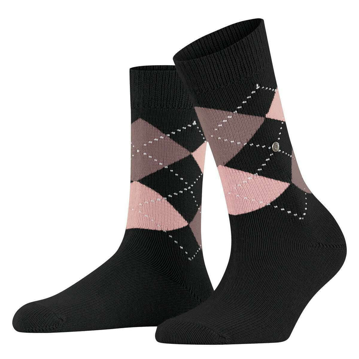 Burlington Whitby Socks - Anthracite Grey/Pink