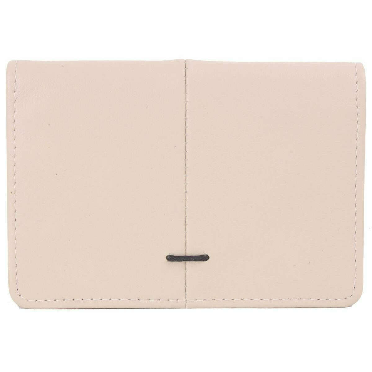 Byron and Brown Lace Style Leather Credit and Business Card Holder  - Beige