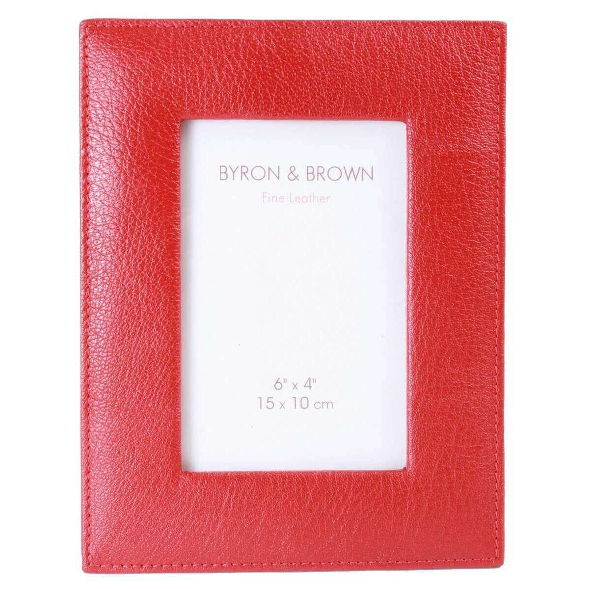 Byron and Brown Vintage Leather Photo Frame 6x4 - Red