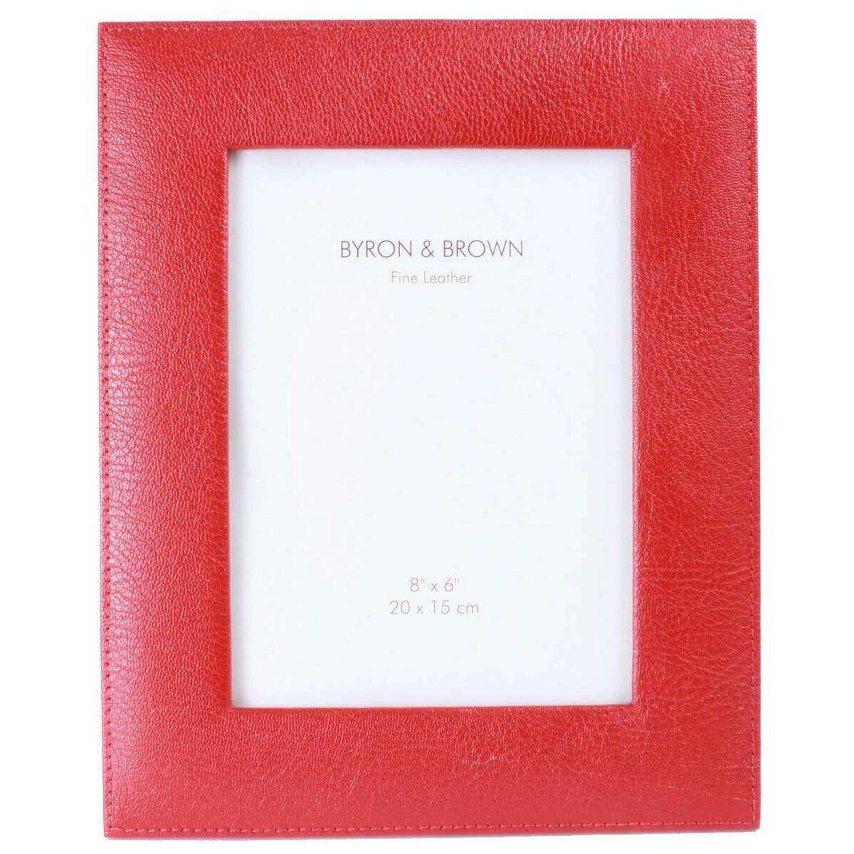 Byron and Brown Vintage Leather Photo Frame 8x6 - Red