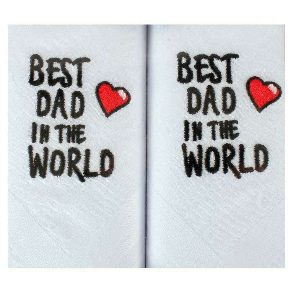 Dalaco Best Dad In The World Handkerchief Set - White/Black/Red