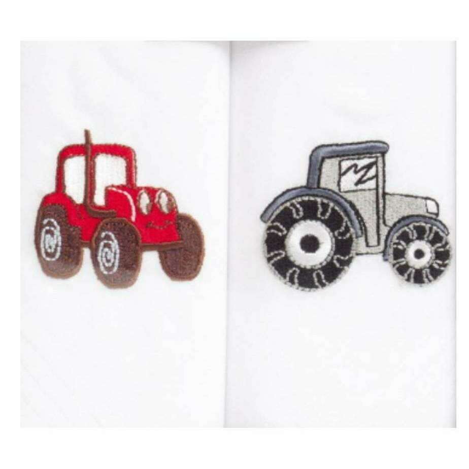 Dalaco Tractor Cotton Handkerchief - Red/Grey/White