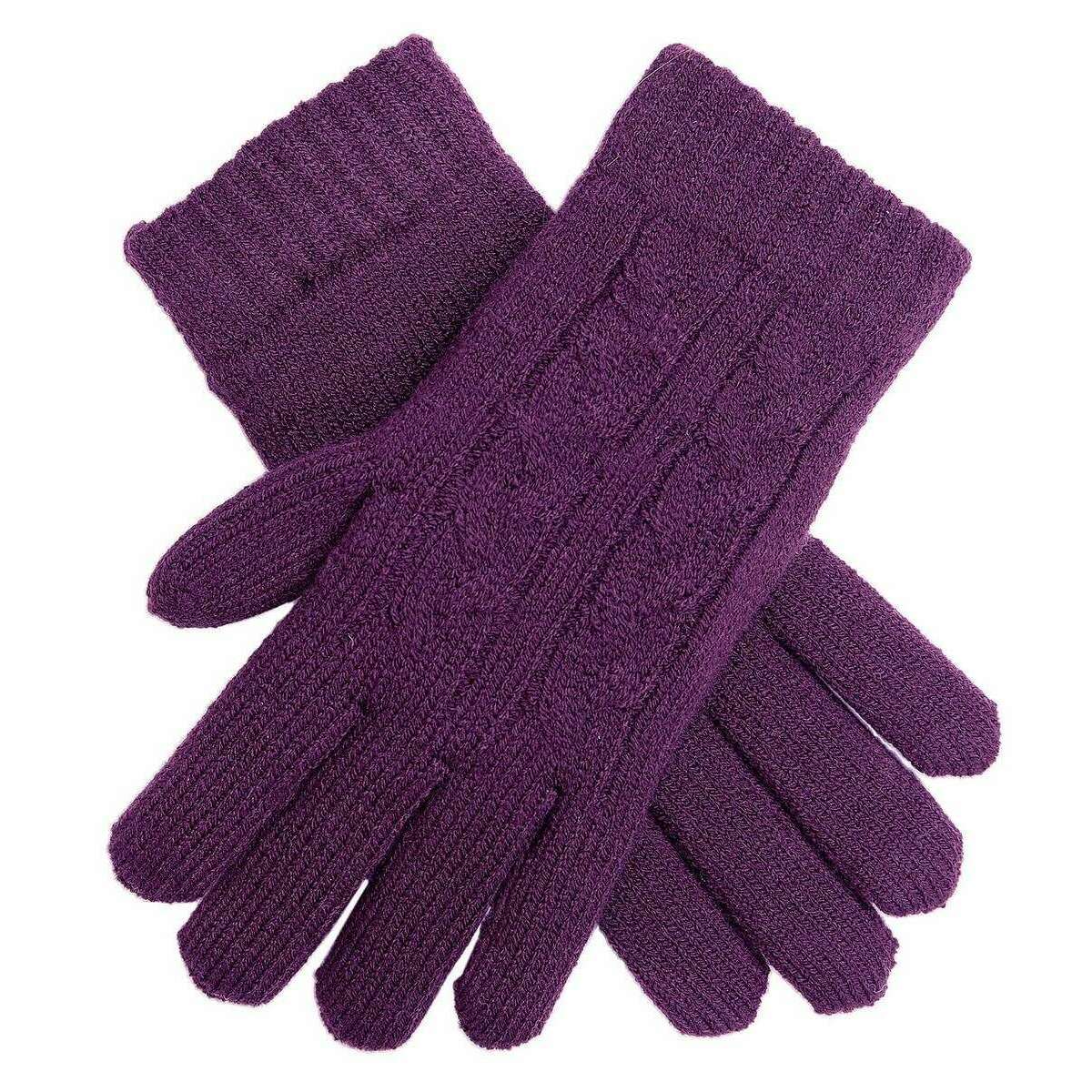 Dents Cable Knit Gloves - Amethyst Purple