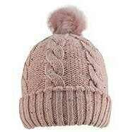 Dents Cable Knit Pom Hat - Powder Pink