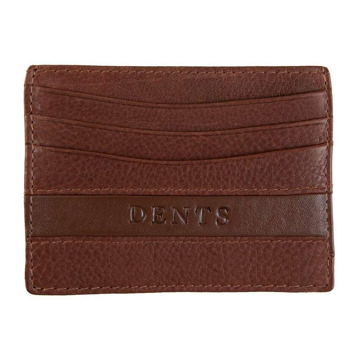 Dents Clyde Leather RFID Blocking Card Holder - Dark Tan