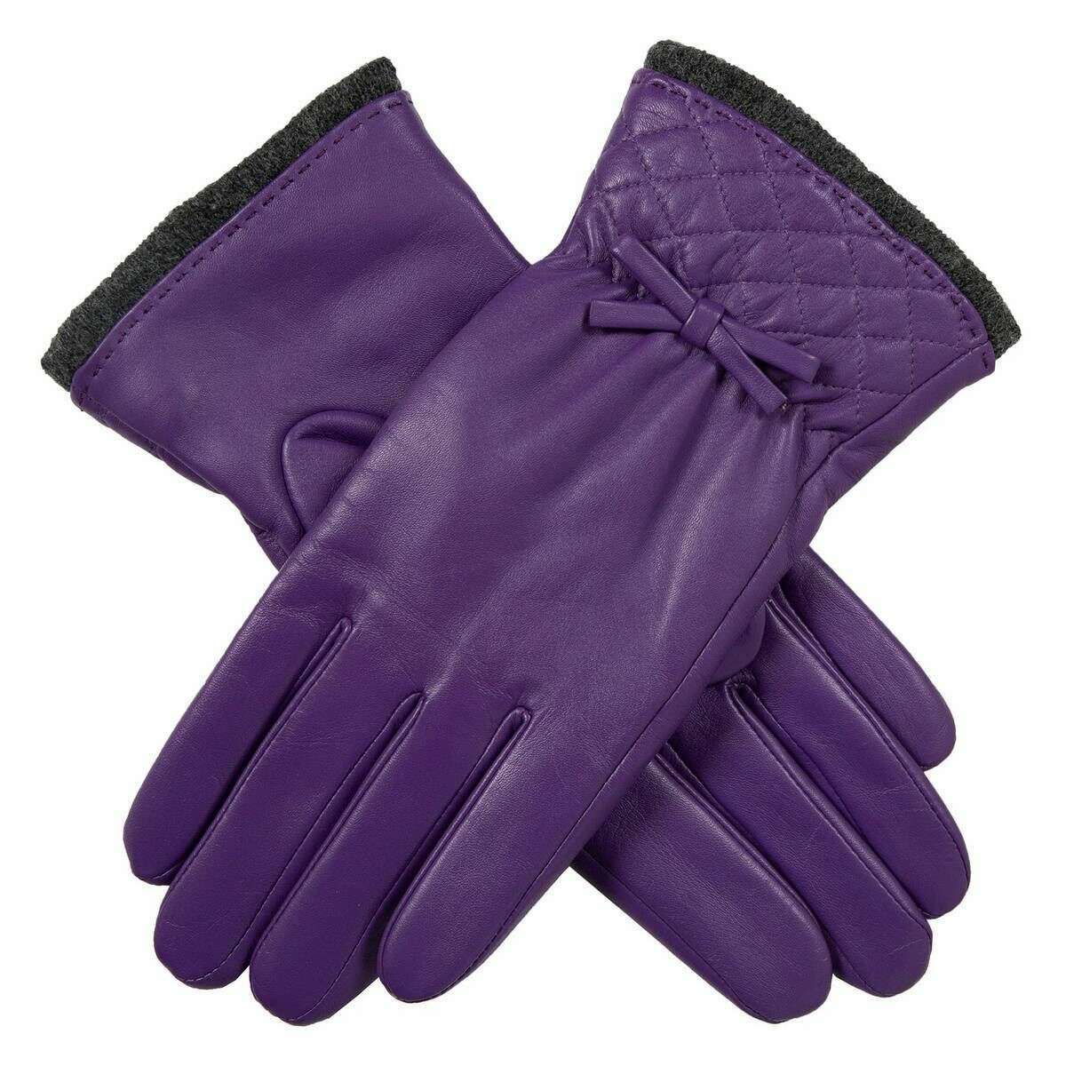 Dents Emmie Wool-Lined Leather Gloves - Amethyst Purple