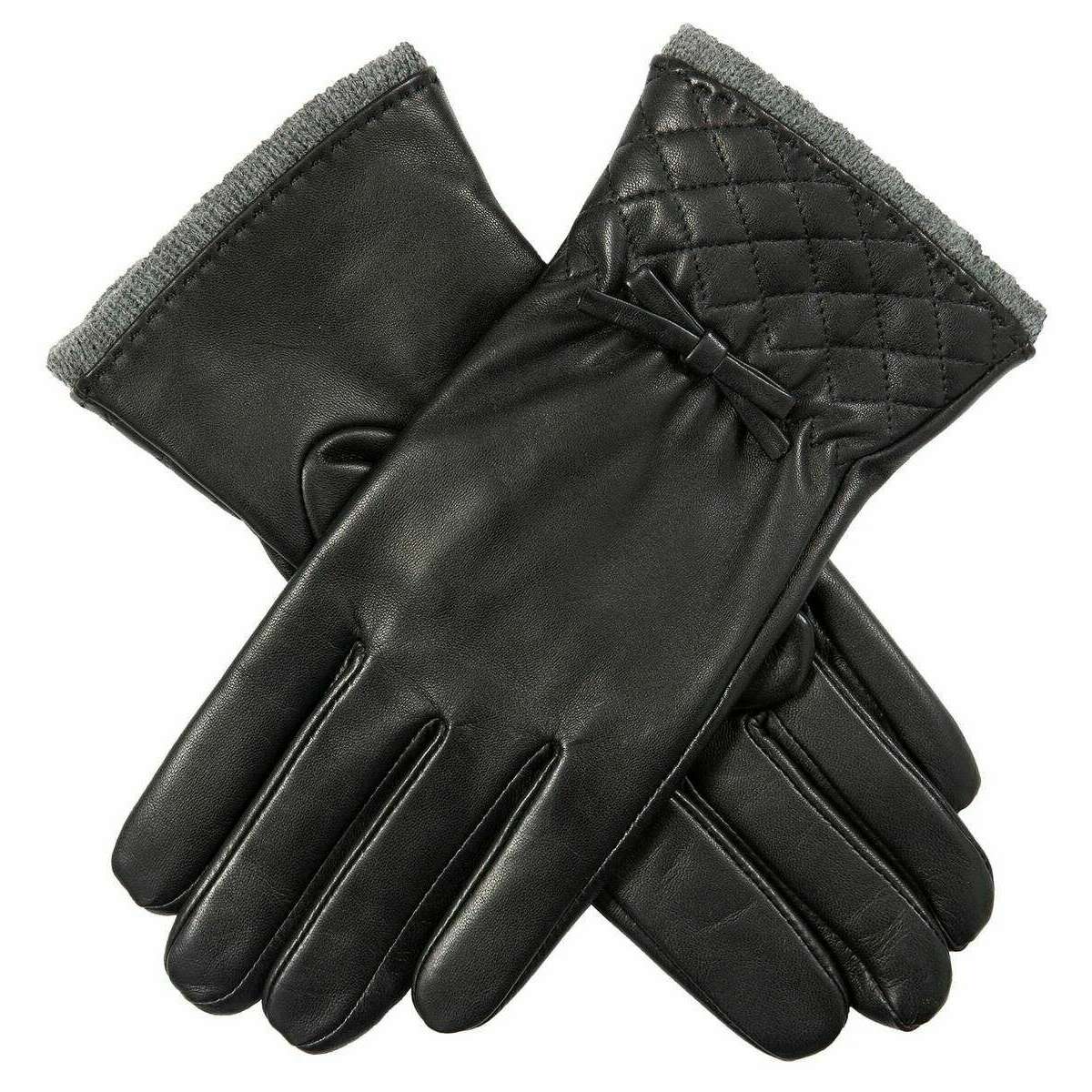 Dents Emmie Wool-Lined Leather Gloves - Black