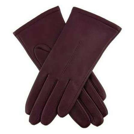 Dents Ginny Single-Point Leather Gloves - Cassis Purple