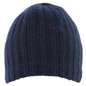 Dents Lambswool Blend Knitted Beanie - Navy