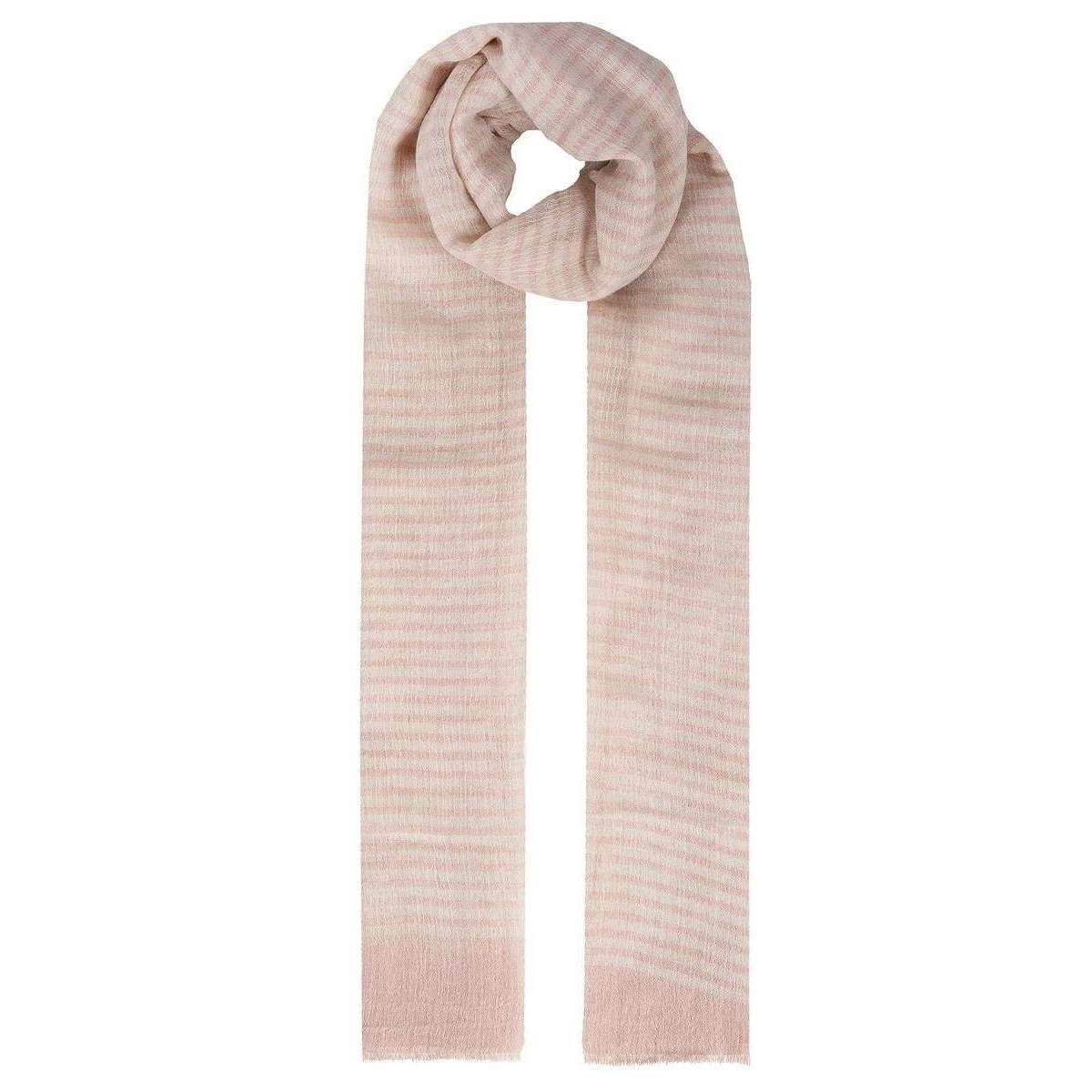 Dents Stripe Colour Block Lightweight Scarf - Pale Pink