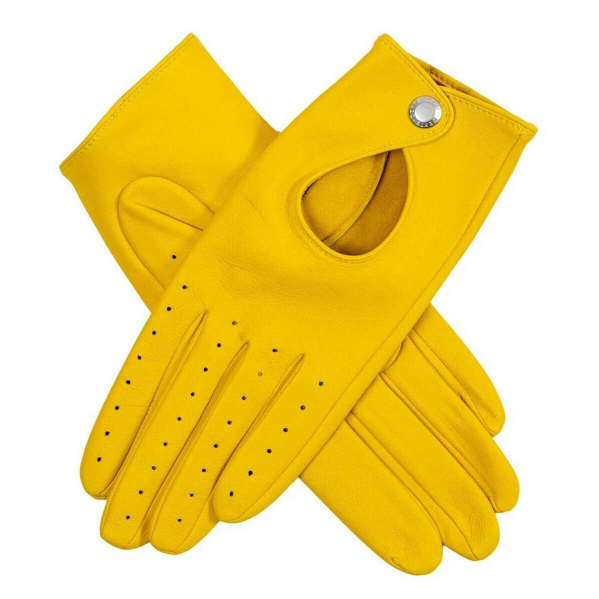 Dents Thruxton Leather Driving Gloves - Yellow