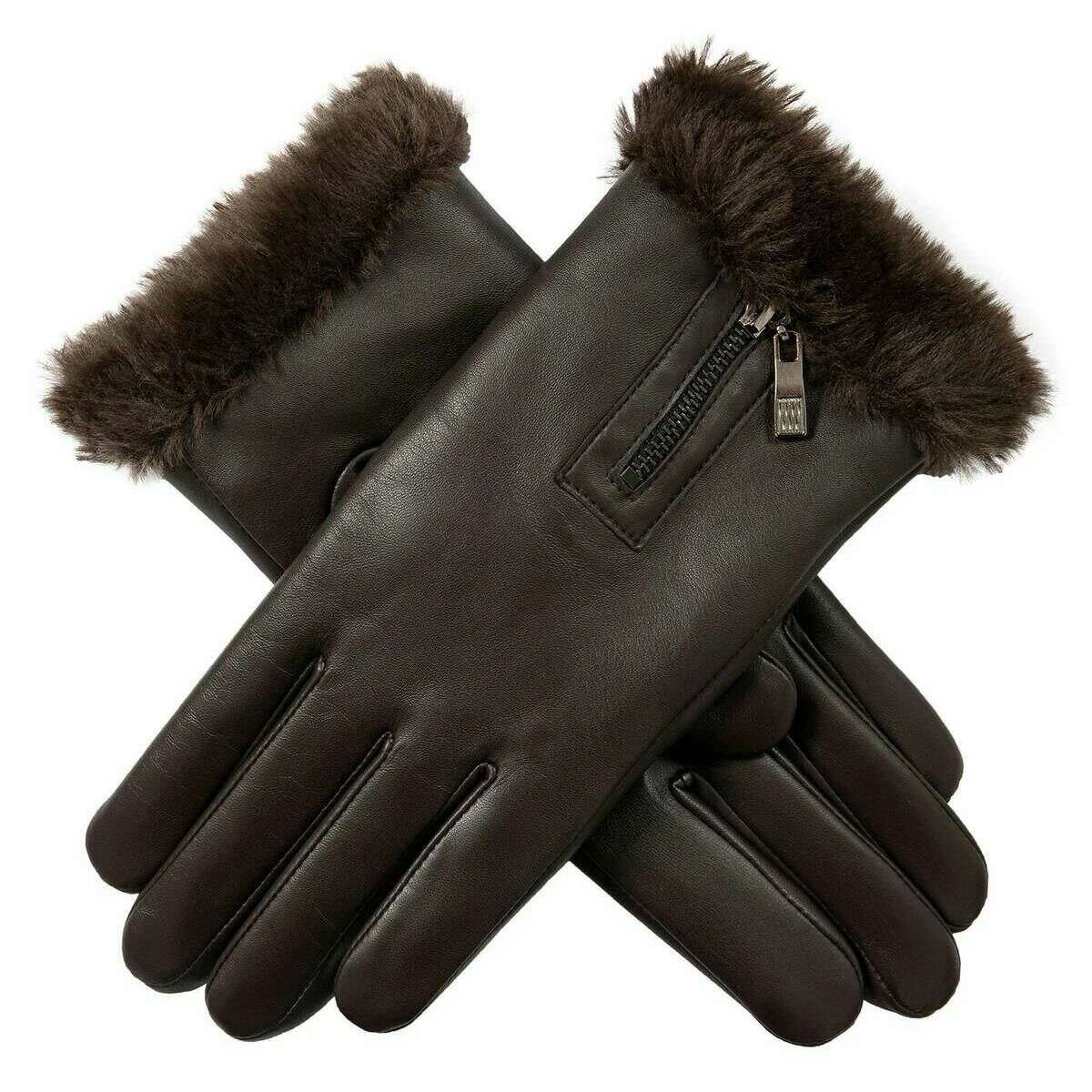 Dents Yasmin Touchscreen Leather Gloves - Mocca Brown