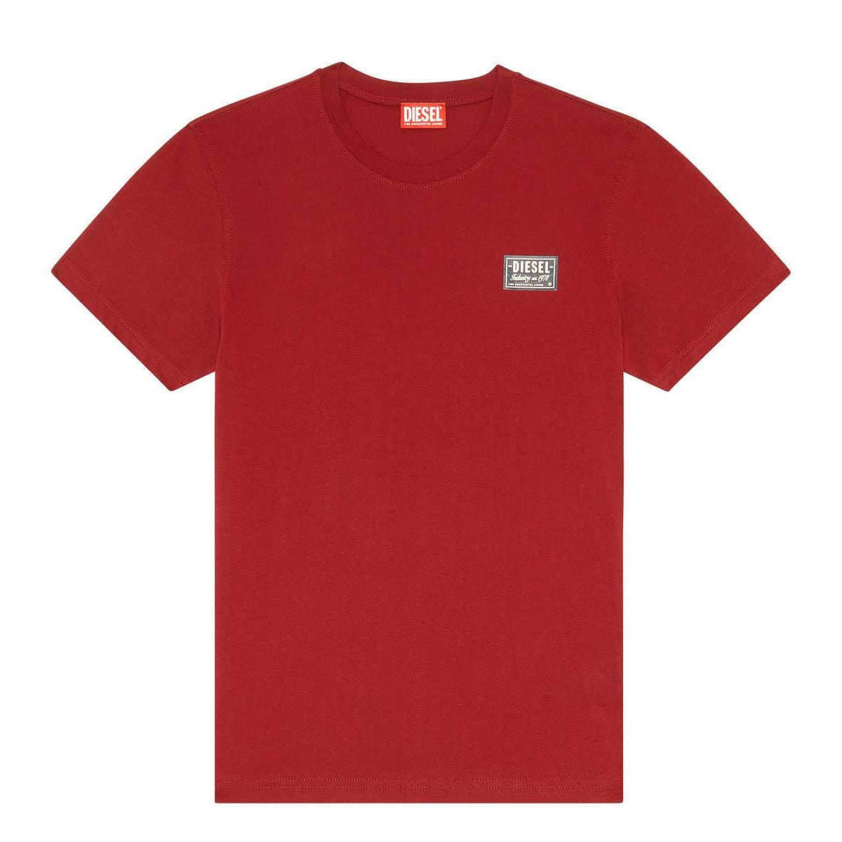 Diesel Diegor SP Ribbed Crew Neck T-Shirt - Burgundy