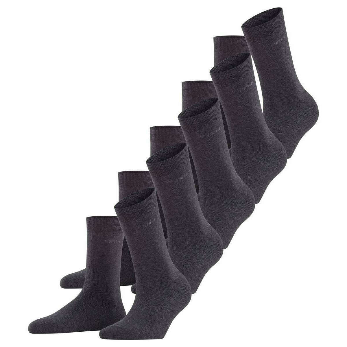 Esprit Solid 5 Pack Socks - Anthracite Grey