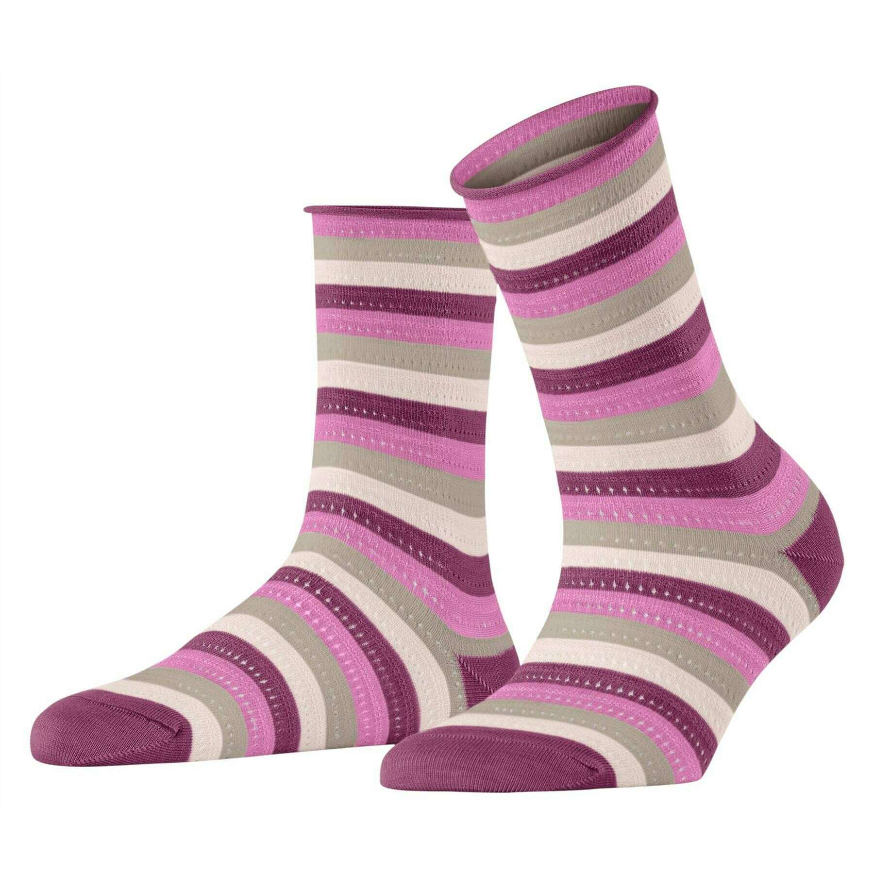 Falke Dopamine Stripe Socks - Hibiscus Purple