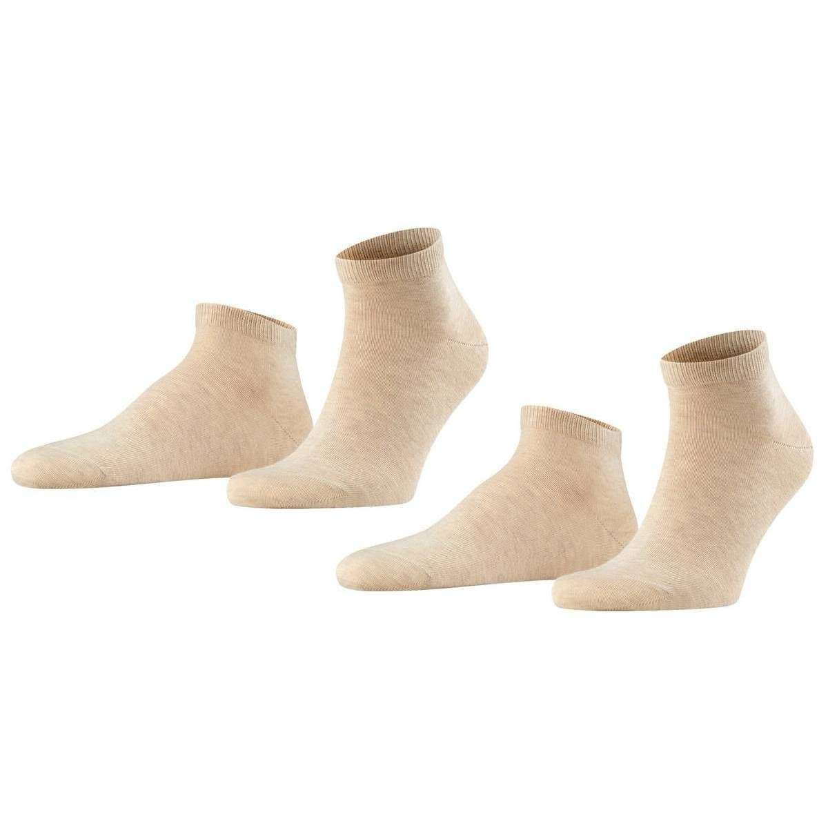 Falke Happy 2 Pack Sneaker Socks - Sand Mel Beige