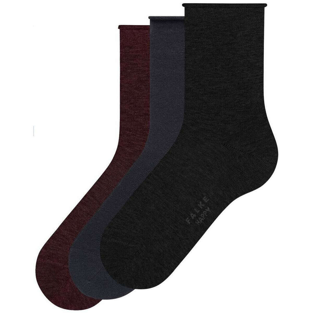 Falke Happy Gift Box 3 Pack Socks - Black/Navy/Burgundy