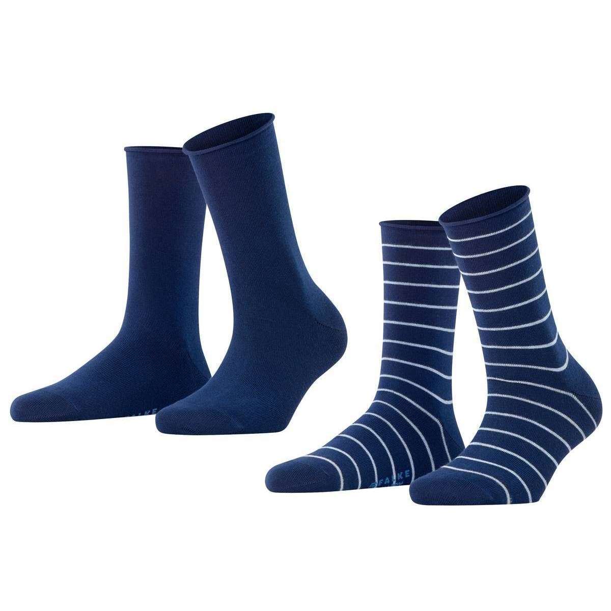 Falke Happy Stripe 2 Pack Socks - Royal Blue