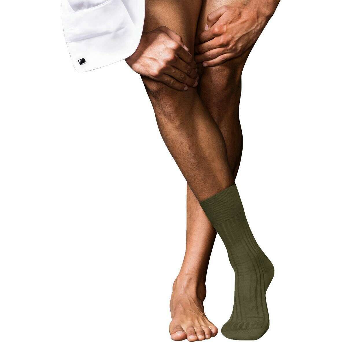 Falke No 13 Finest Piuma Cotton Socks - Artichoke Green