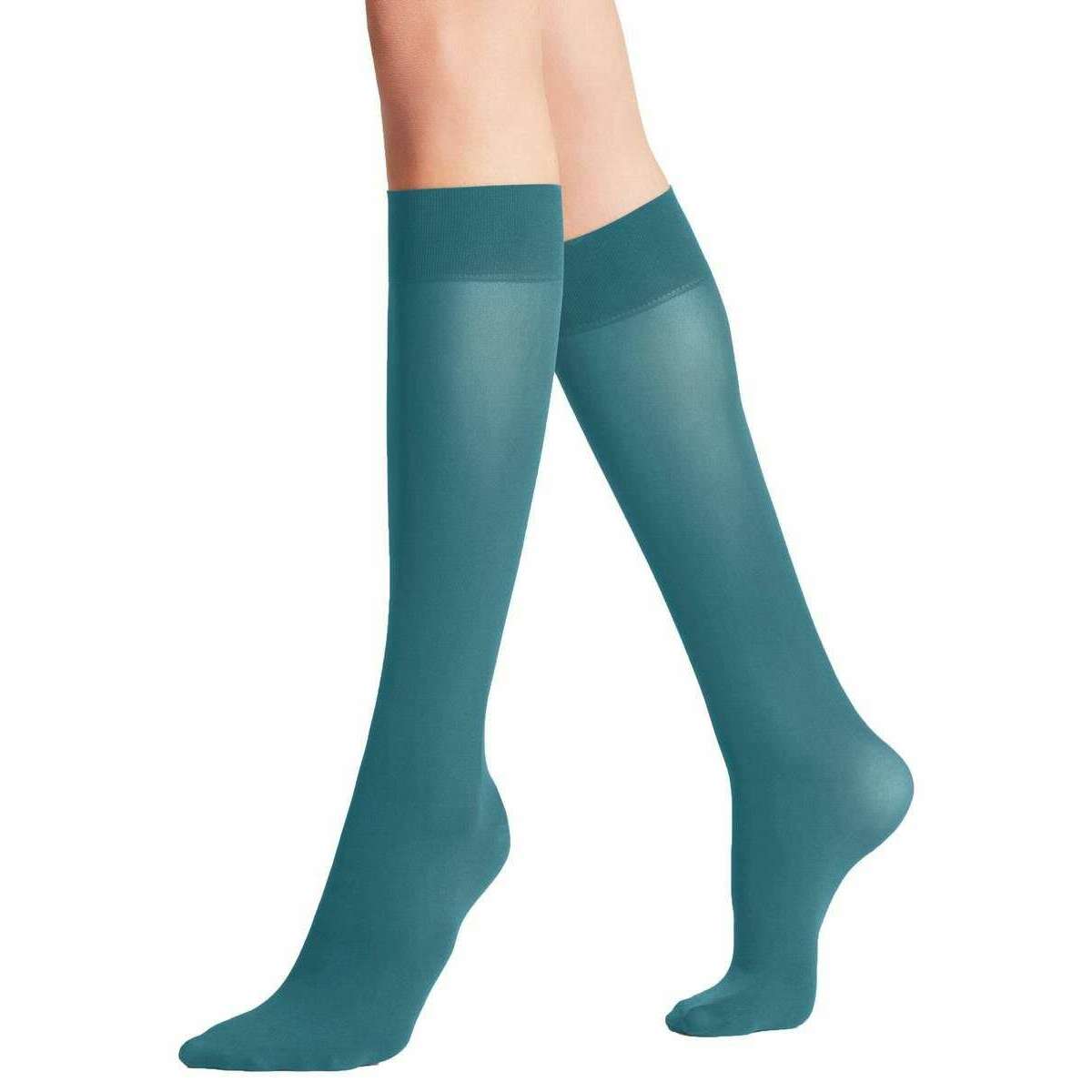 Falke Pure Matt 50 Denier Knee High Tights - Peacock Blue