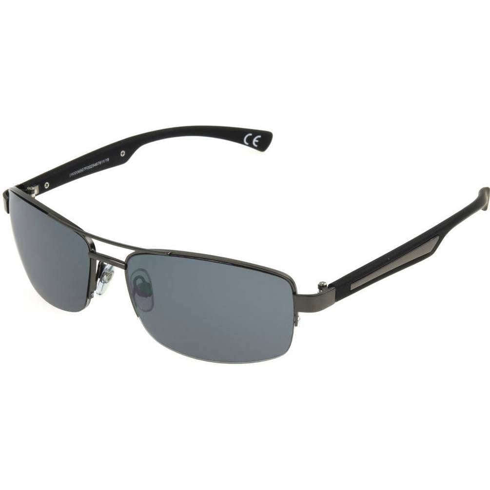 Foster Grant Sports Wrap Sunglasses - Dark Gunmetal Grey/Black