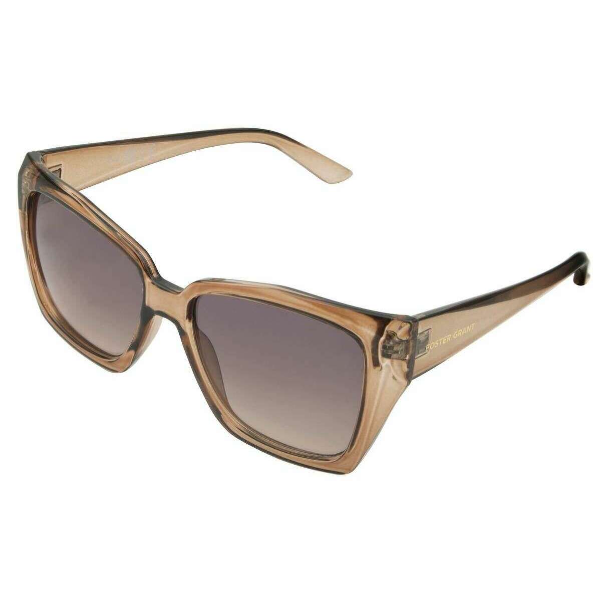 Foster Grant Square Sunglasses - Shiny Crystal Tan Brown