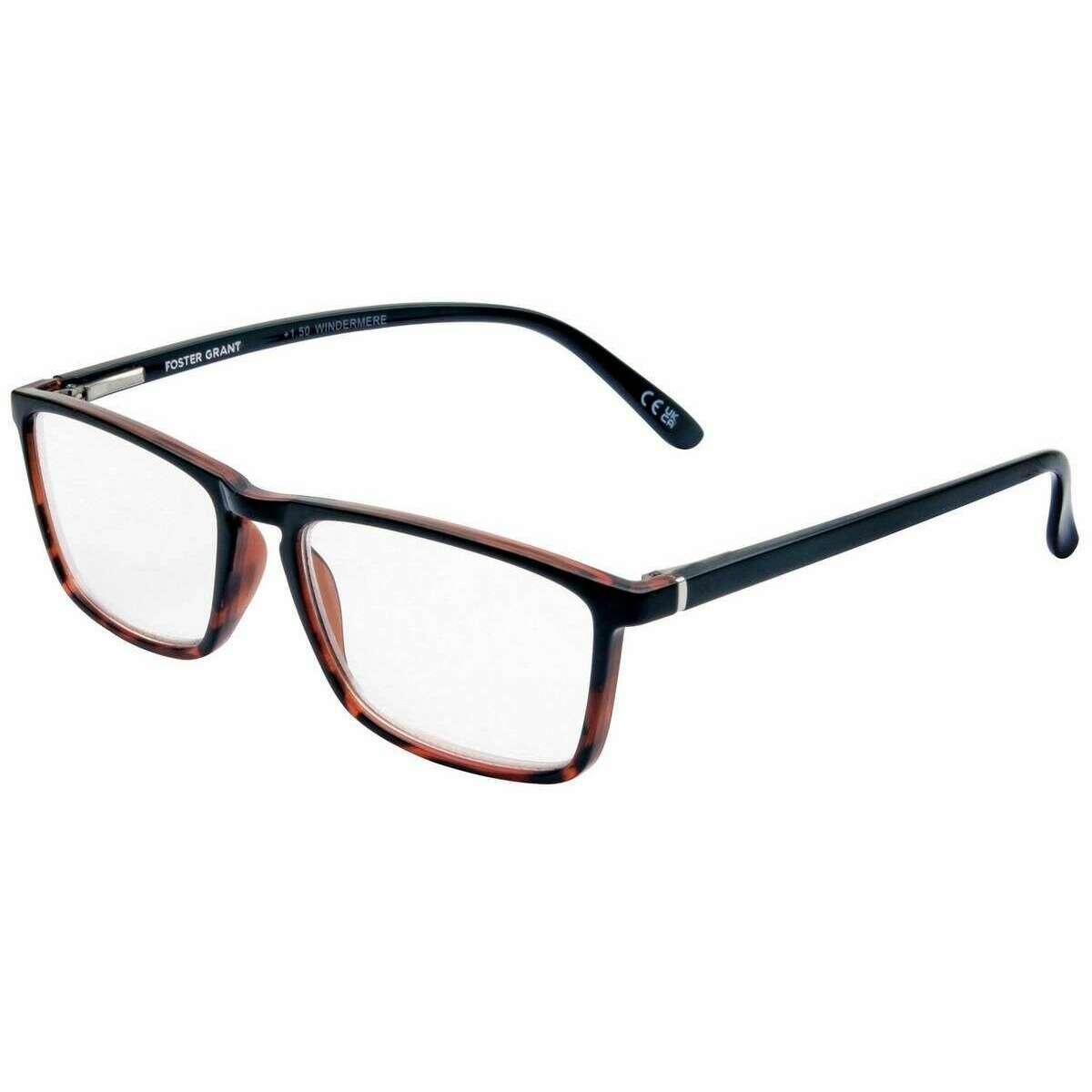 Foster Grant Windermere Reading Glasses - Shiny Black/Tortise Shell Brown