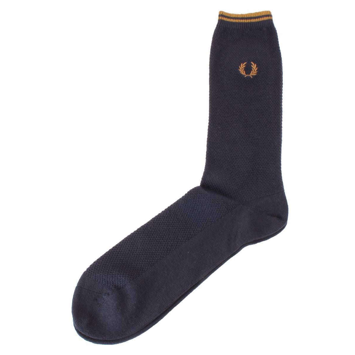 Fred Perry Tipped Socks - Navy/Dark Caramel Brown