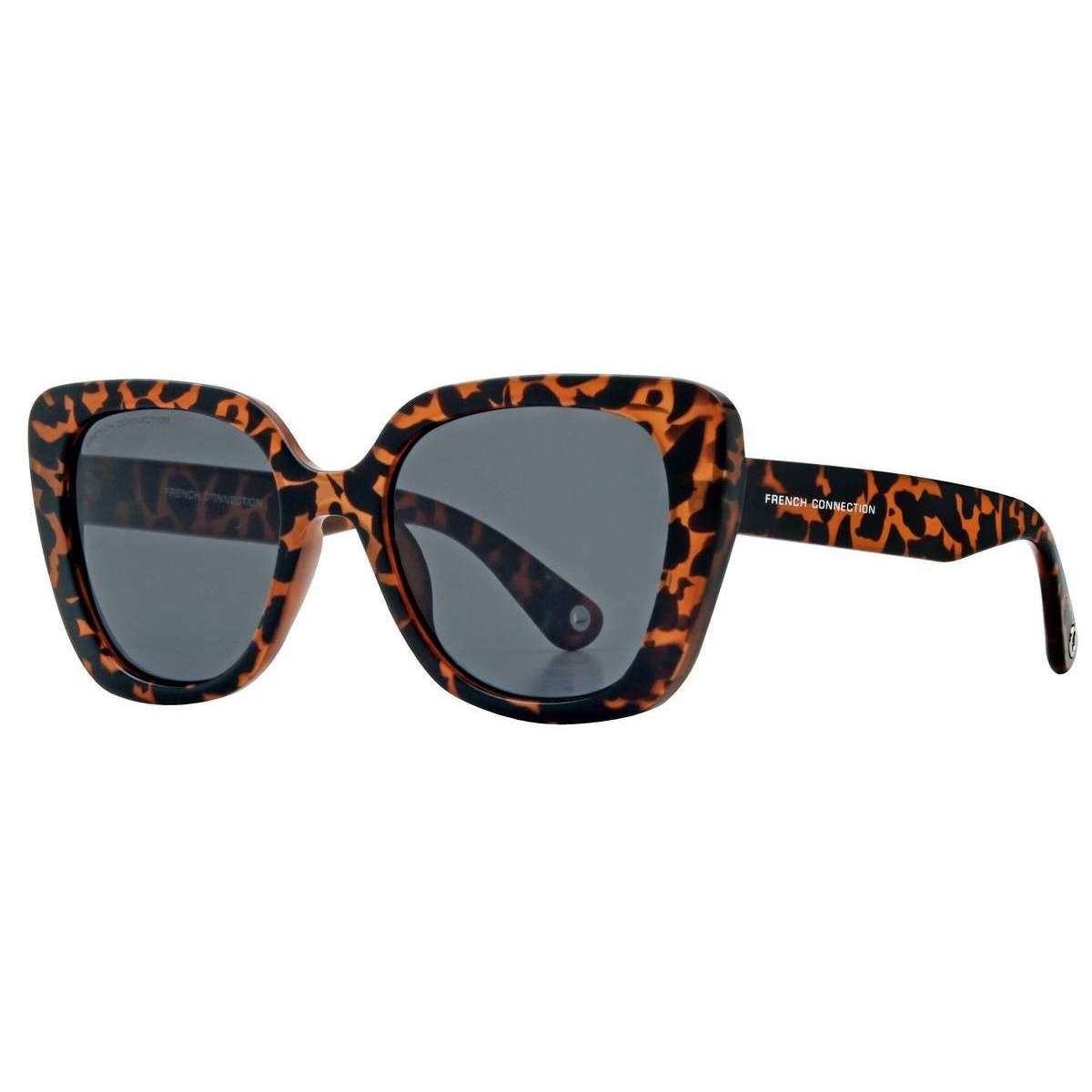 French Connection Glam Cat Eye Sunglasses - Classic Tortoise Shell/Smoke Grey