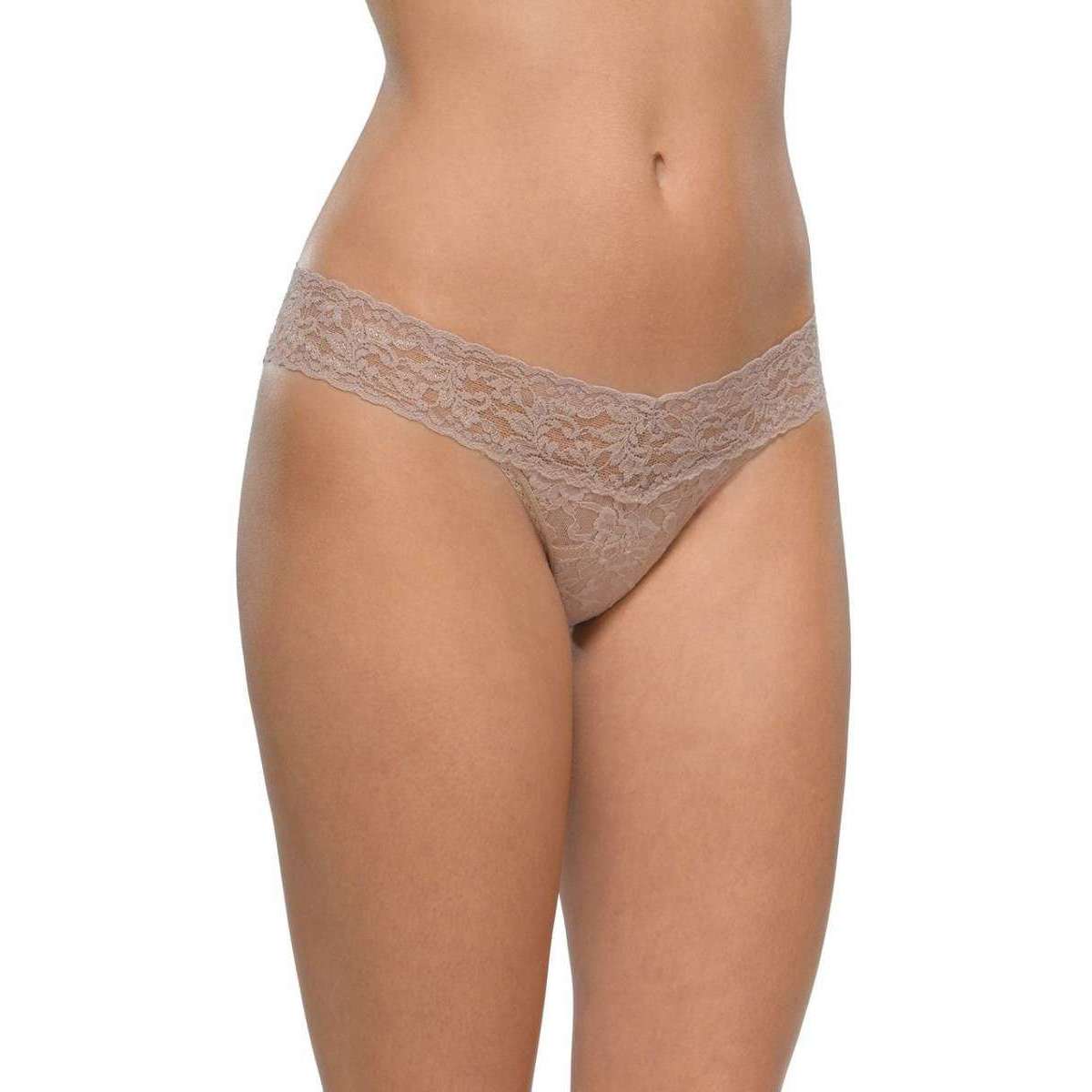 Hanky Panky Signature Lace Low Rise Thong - Taupe