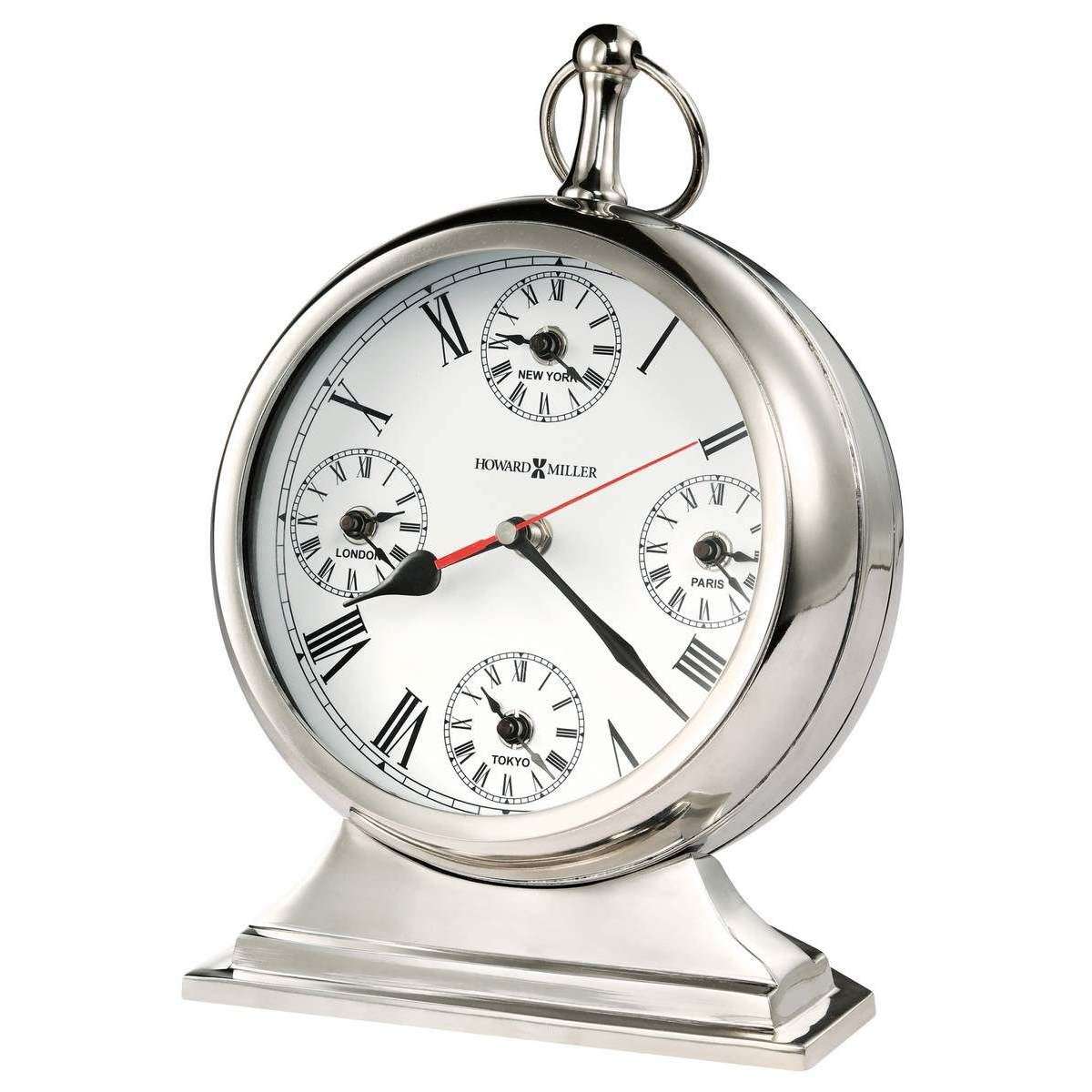 Howard Miller Global Time Mantel Clock - Nickel