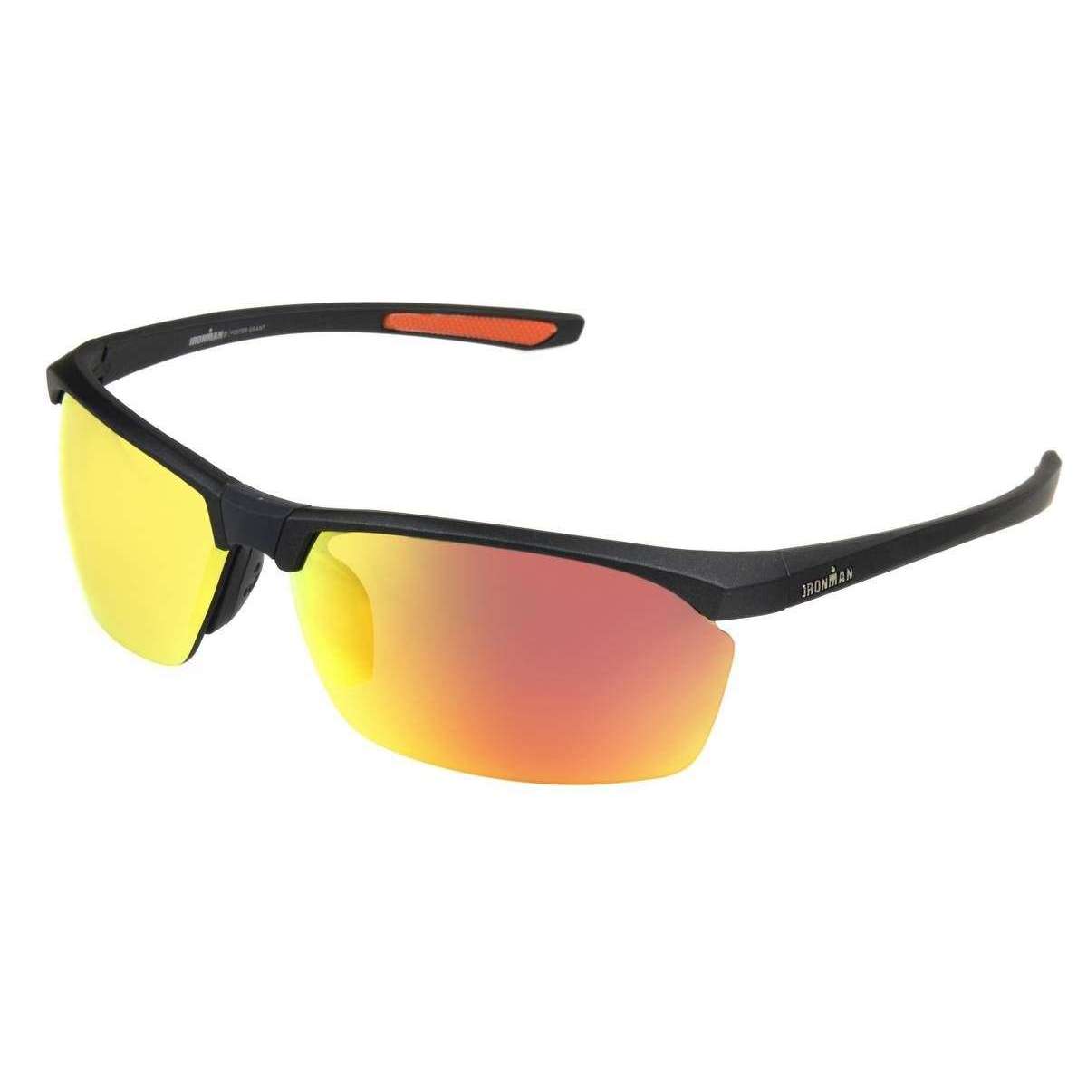 Iron Man Metallic Fade Sports Wrap Sunglasses - Black/Orange