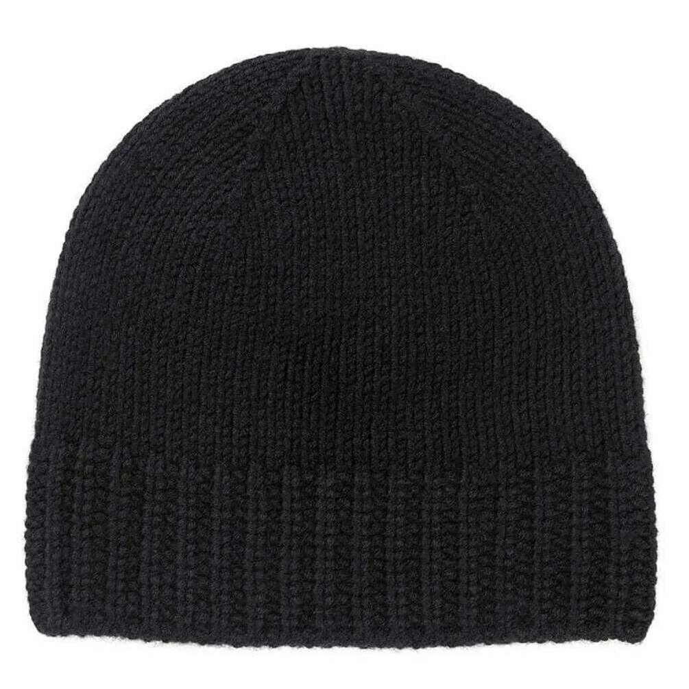 Johnstons of Elgin Jersey Cuff Cashmere Beanie - Black