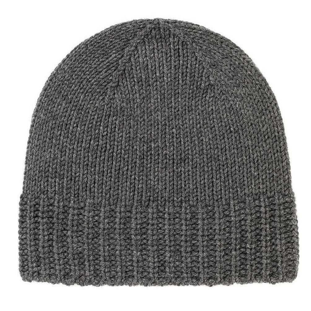 Johnstons of Elgin Jersey Cuff Cashmere Beanie - Mid Grey