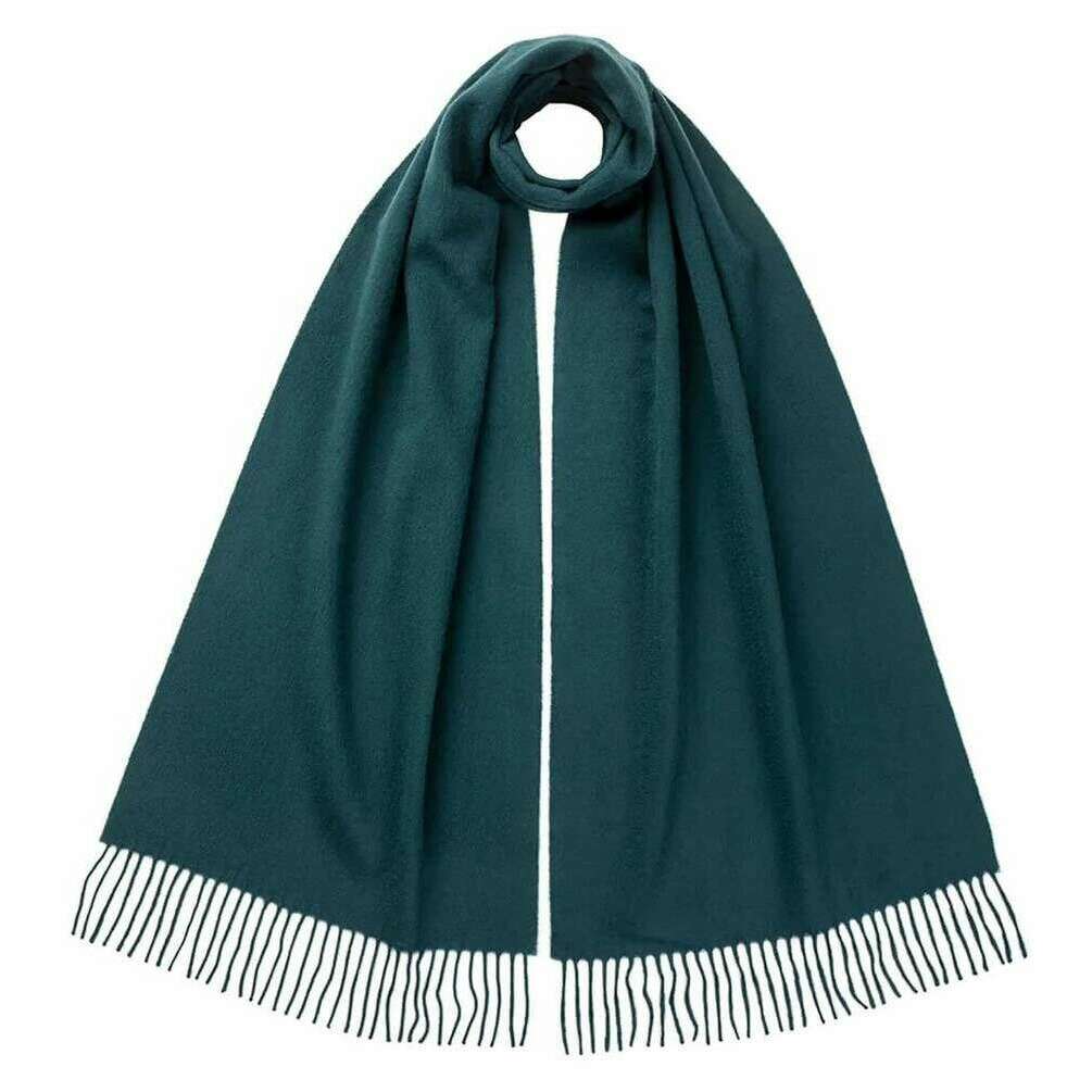 Johnstons of Elgin Plain Wool Scarf - Mallard Green