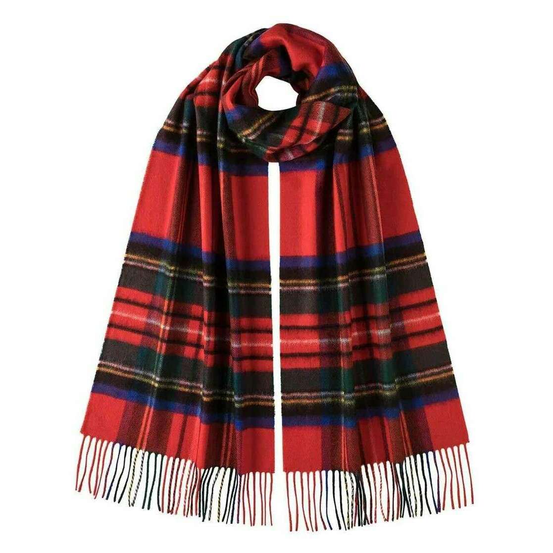 Johnstons of Elgin Tartan Wool Scarf - Royal Stewart Red