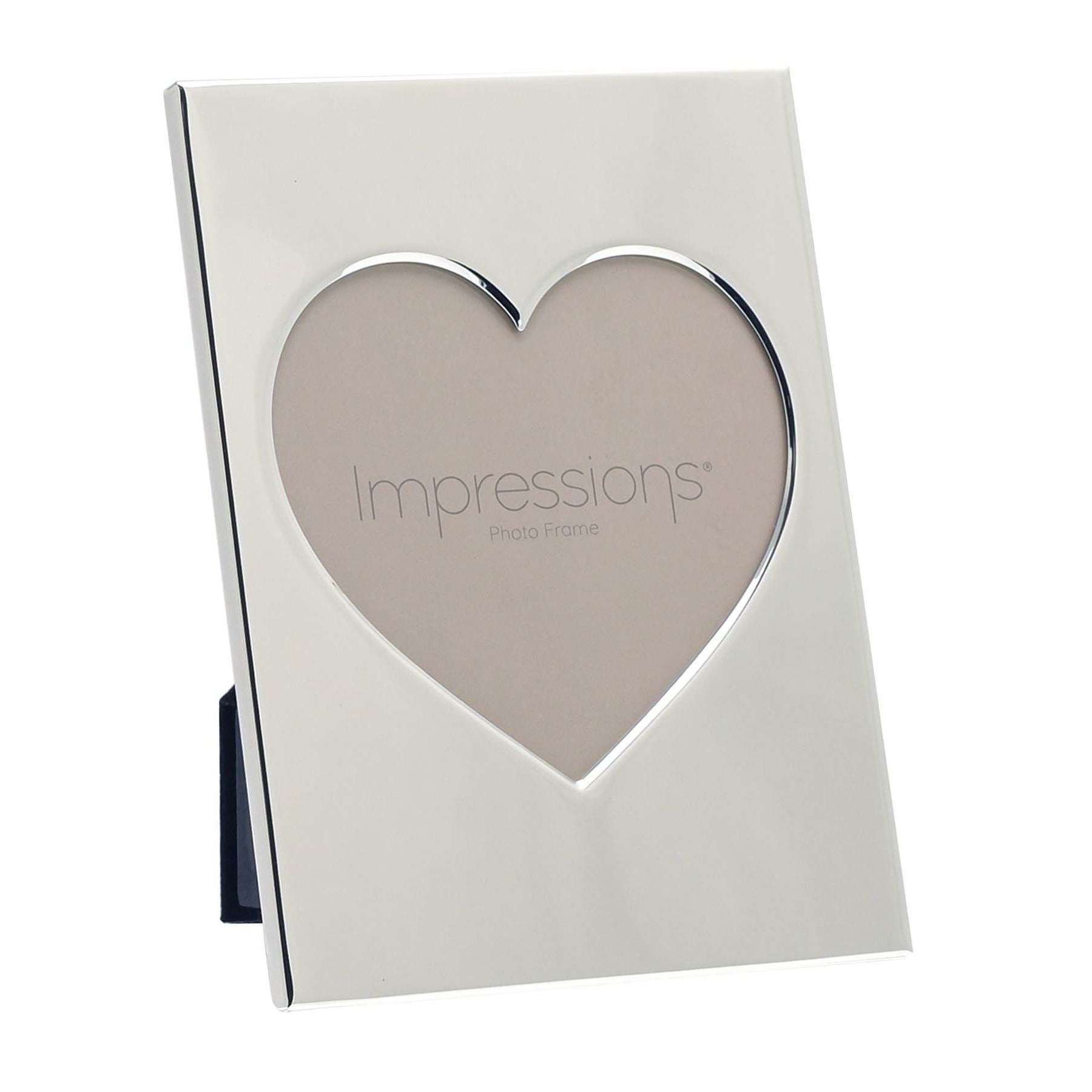 Juliana Impressions Heart Aperture Metal Plated Frame 5 x 5 - Silver/White