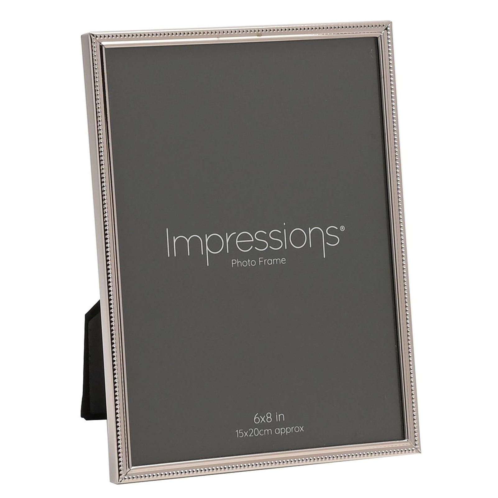 Juliana Impressions Silver Plated Thin Beaded Photo Frame 6 x 8 - Silver