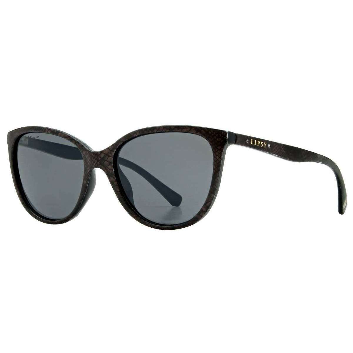 Lipsy London Classic Cat Eye Sunglasses - Shiny Black/Smoke Grey