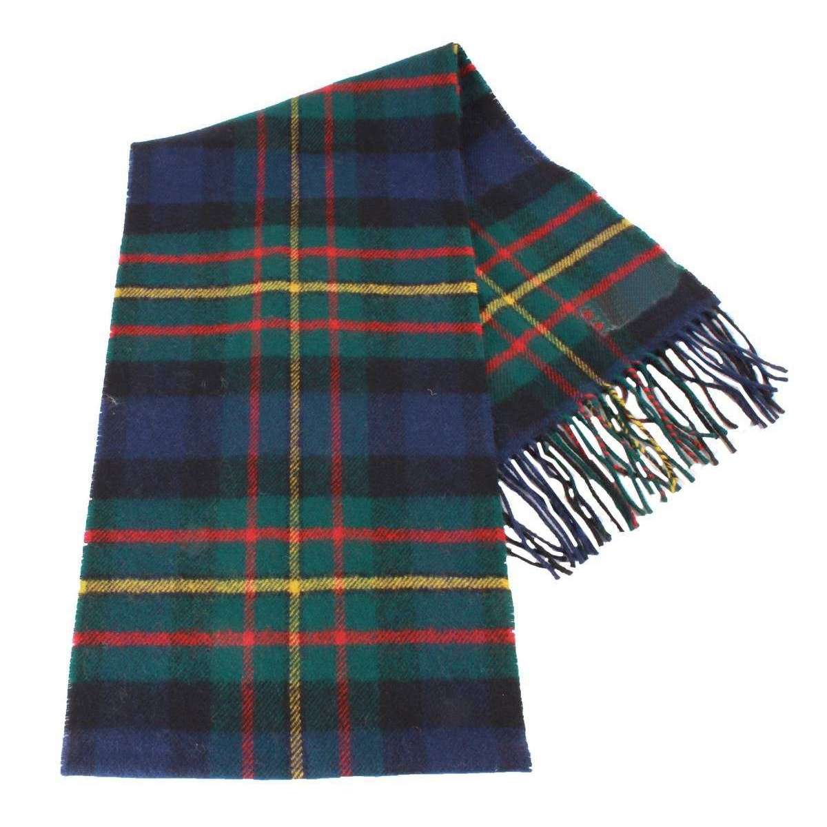 Locharron of Scotland Bowhill Maclaren Modern Lambswool Tartan Scarf - Green/Blue/Yellow/Red