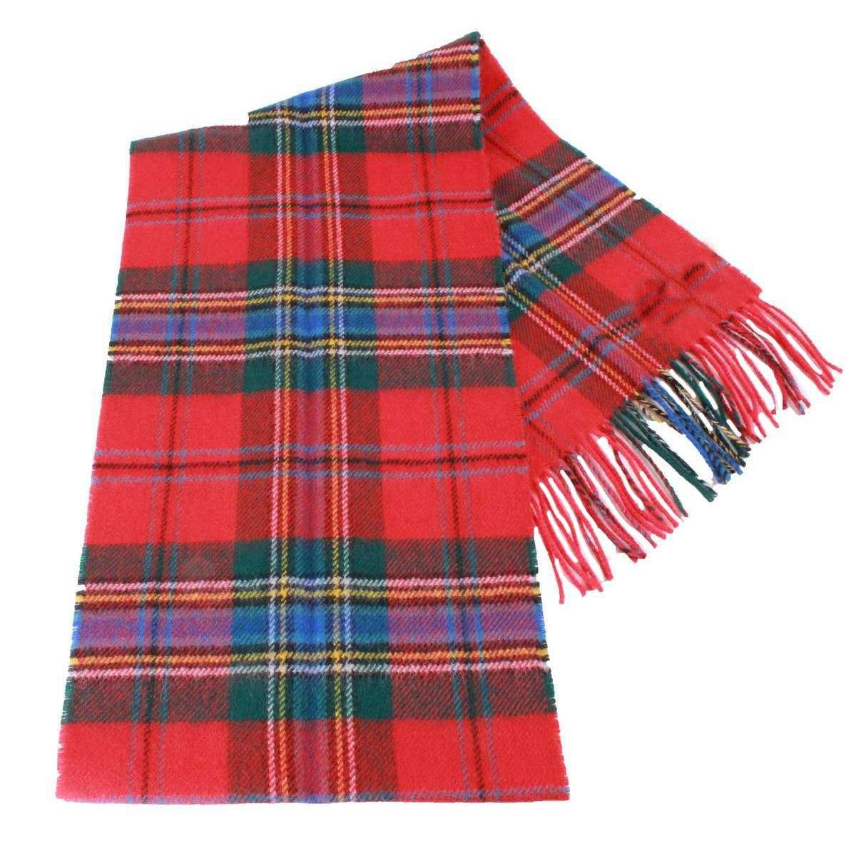 Locharron of Scotland Bowhill Maclean of Duart Modern Lambswool Tartan Scarf - Red/Green/Blue